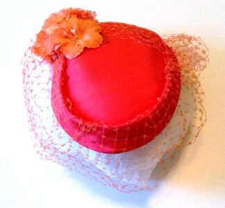 Vintage Pill Box Hat - Tangerine